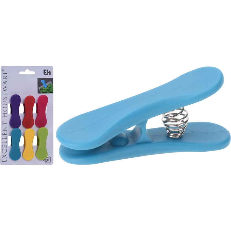 foto del prodotto set 6pz clip chiudipacco colori assortiti accessori casa interni cucina