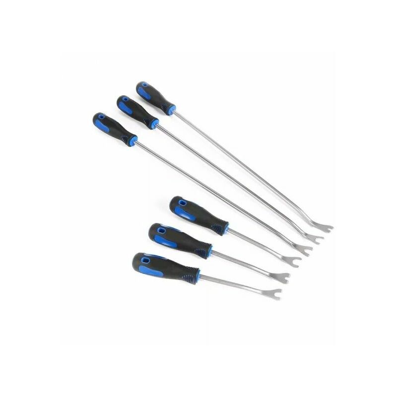 foto del prodotto set 6pz leva rimozione trim clip pannelli auto staccabottoni in acciaio 01041
