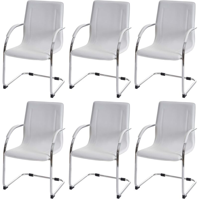 foto del prodotto set 6x sedie ufficio a slitta samara acciaio 56x56x93cm bianco