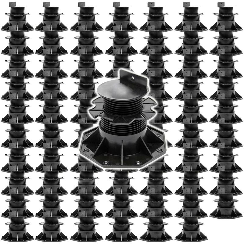 foto del prodotto set 70 supporti per pavimenti galleggianti, altezza regolabile 60-128mm max 2700 kg, pavimenti decking - xpotool