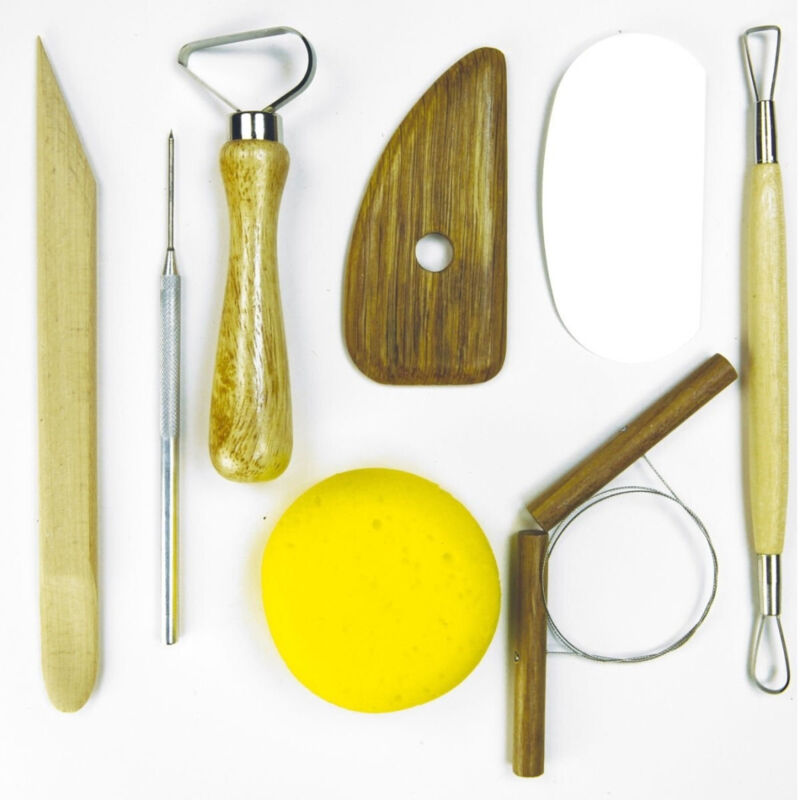 foto del prodotto set 8 pezzi attrezzi intaglio cutter raschietto spugna filo ago scultura arte - - trade shop traesio
