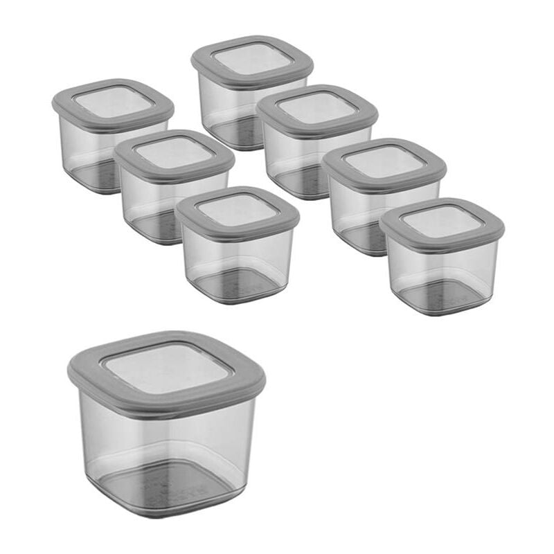 foto del prodotto set 8 pz blacky barattolo quadrato 10x10x8 h chiusura ermetica maury s