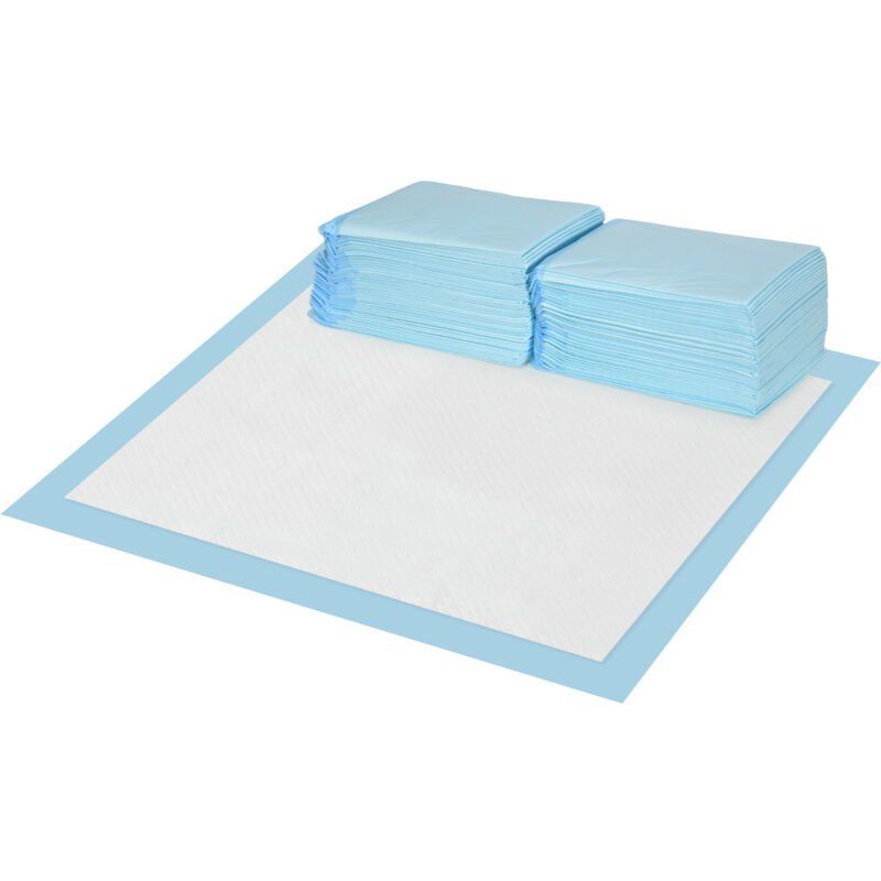 foto del prodotto set 80 tappetini assorbenti cani a 6 strati 60x60 cm blu e bianco pawhut