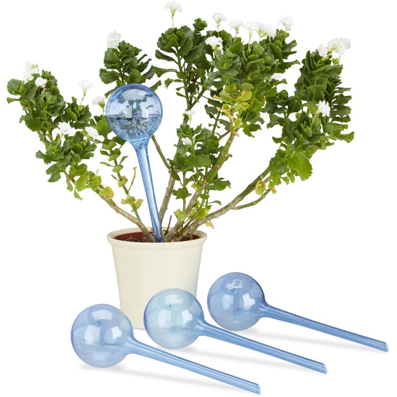 foto del prodotto set 8x sfere per irrigazione, dosatori d acqua per piante da vaso, ornamentali, durata 2 settimane, in plastica, blu