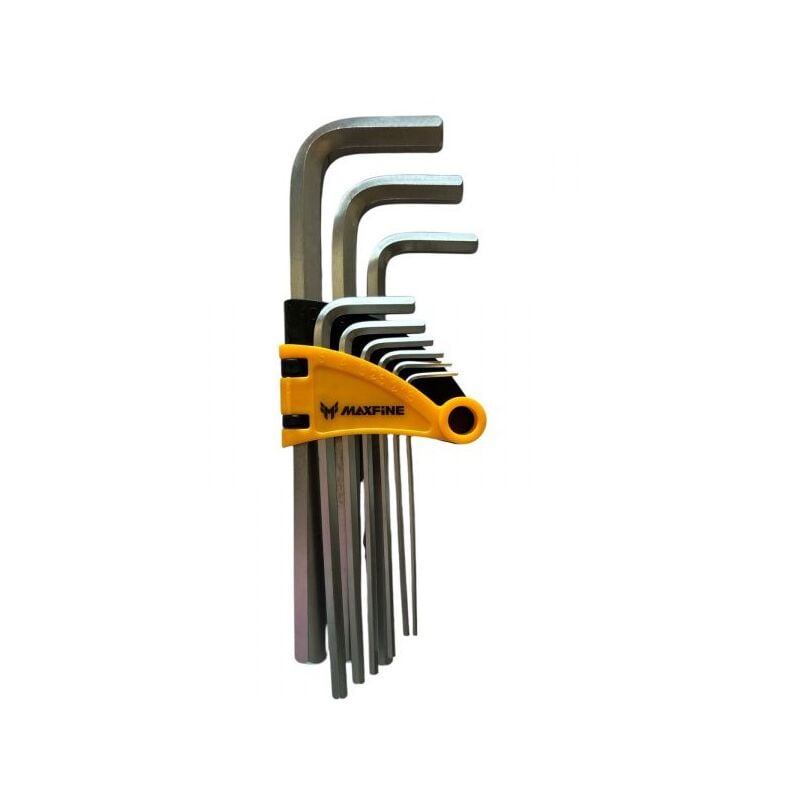 foto del prodotto set 9 chiavi a brugola esagonali extra lunghe da 1.5 mm a 10 mm yx 1005