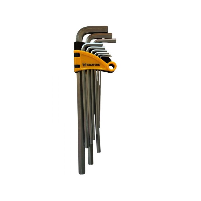 foto del prodotto set 9 chiavi a brugola esagonali extra lunghe da 1.5 mm a 10 mm yx 1006