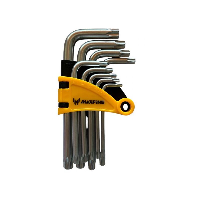 foto del prodotto set 9 chiavi torx a l corte tascabili cromo vanadio chiavi da t10 a t50 yx 1001