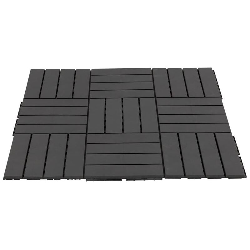 foto del prodotto set 9 mattonelle a incastro per terrazzo 30 x 30 x 2 cm nero