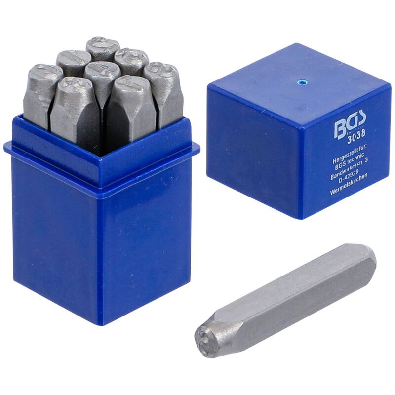 foto del prodotto set 9 punzoni numeri per marcatura bgs cifre 8 mm