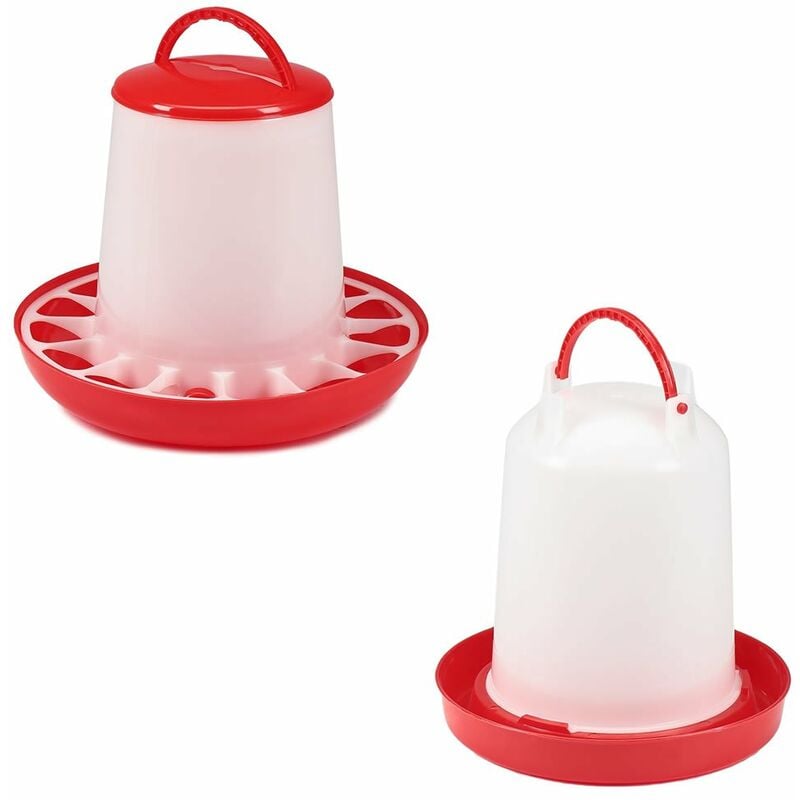 foto del prodotto set 9kg pollame alimentatore automatico alimentatore 6 litri pollame bevitore animale