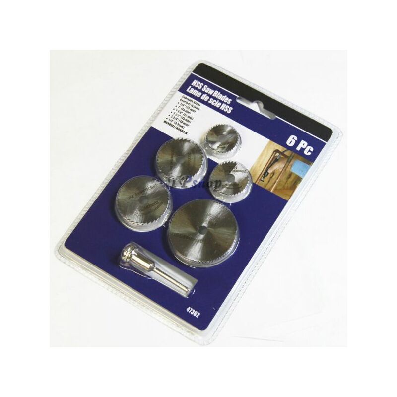 foto del prodotto set accesori 5 dischi hss dentati per mini trapano dremel 2000 rpm per legno