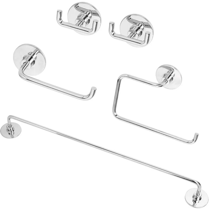 foto del prodotto set accessori a muro 5 pezzi in acciaio cromato e viti incluse idea