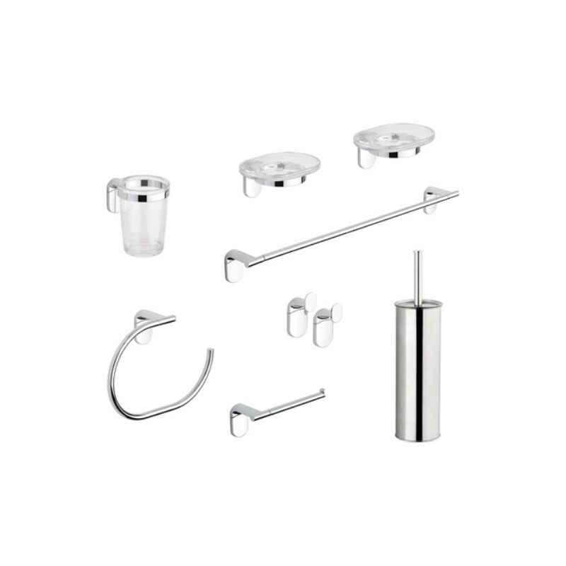 foto del prodotto set accessori bagno 8 pezzi serie zero metaform cromo metaf