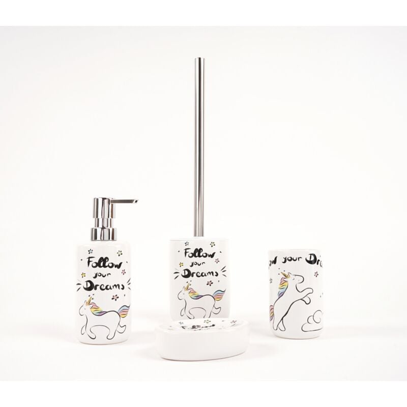 foto del prodotto set accessori bagno con decori