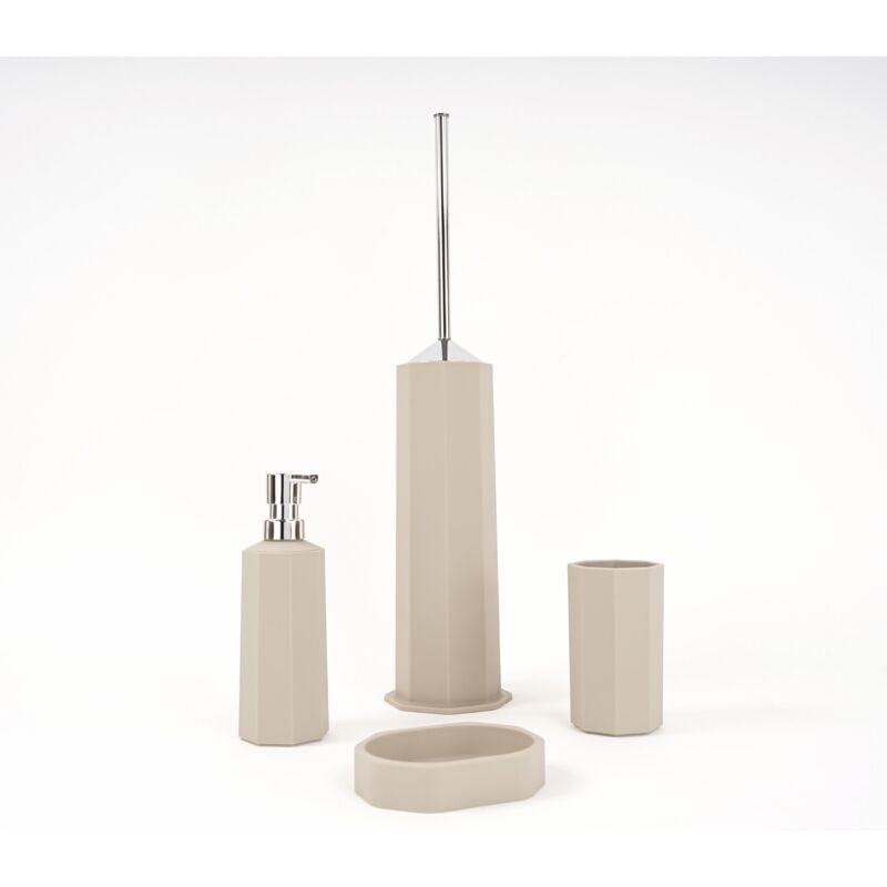 foto del prodotto set accessori bagno tortora