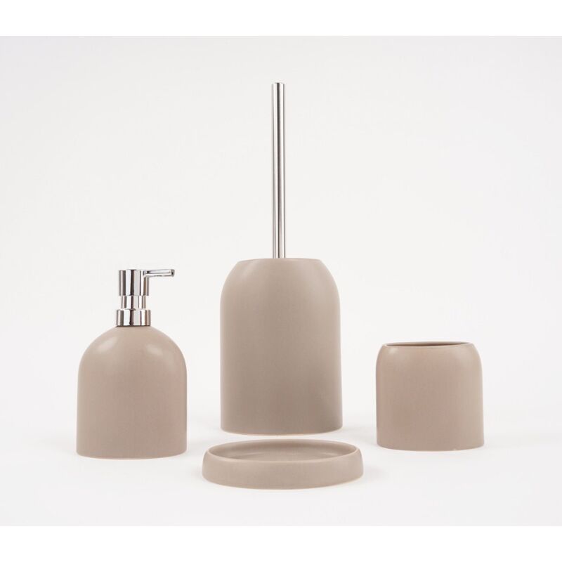 foto del prodotto set accessori bagno tortora