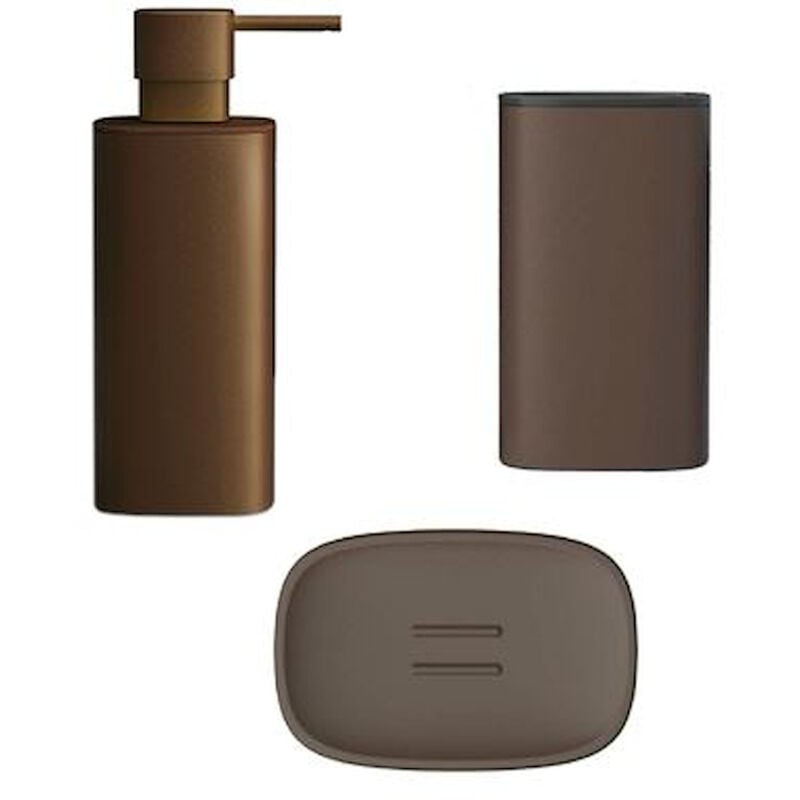 foto del prodotto set accessori bronze trenta mood porta sapone bicchiere dispenser codice prod b30400c02 b30410c02 b93410c02 colombo design