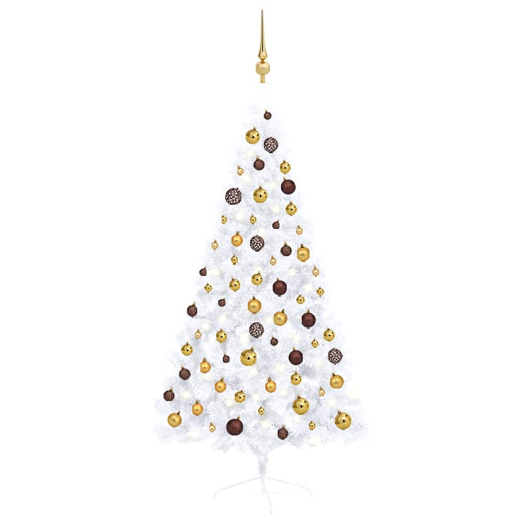 foto del prodotto set albero natale artificiale a met led palline bianco 150cm cod mxl 26560
