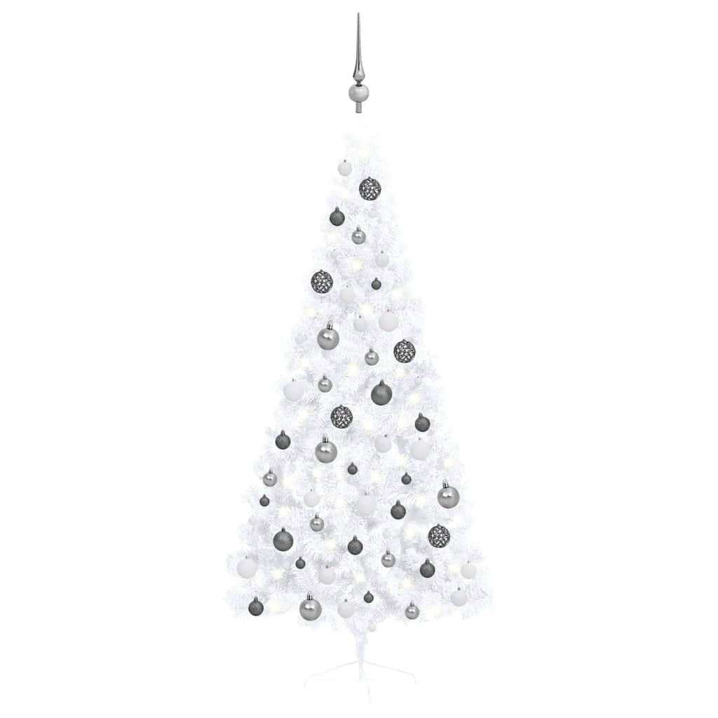 foto del prodotto set albero natale artificiale a met led palline bianco 180cm cod mxl 27351