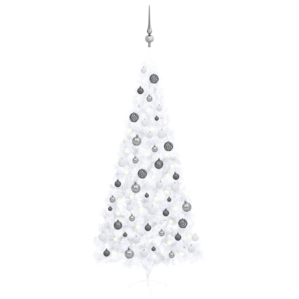 foto del prodotto set albero natale artificiale a met led palline bianco 240cm cod mxl 26308