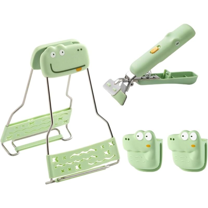 foto del prodotto set antiscottatura resistente al calore, clip per ciotola calda in acciaio inossidabile, clip per scolapiatti antiscottatura da cucina, clip per