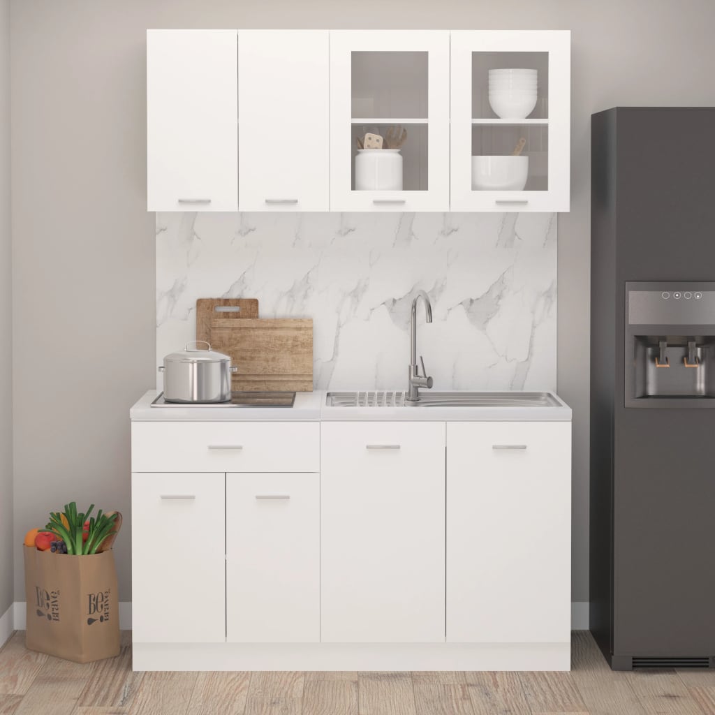 foto del prodotto set armadi da cucina 4 pz bianco in truciolatocod mxl 120548