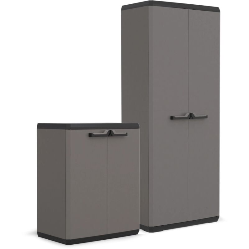 foto del prodotto set armadio in resina 'più' alto e basso, 68x39x166 83 cm