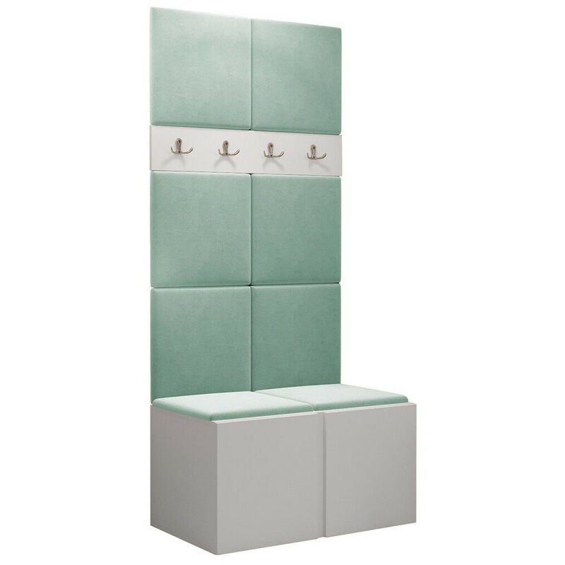 foto del prodotto set arredo da corridoio hartford 267, bianco, 186x84x46cm, senza, truciolare laminato, arazzo, da terra, montaggio a parete