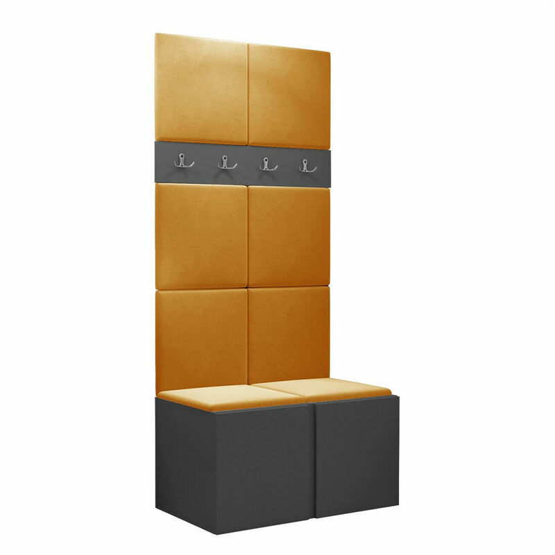 foto del prodotto set arredo da corridoio hartford 267, grafite, 186x84x46cm, senza, truciolare laminato, da terra, montaggio a parete