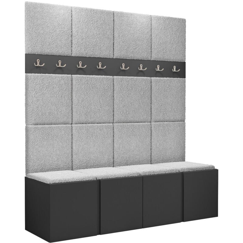 foto del prodotto set arredo da corridoio hartford 268, abriamo 6, 186x168x46cm, senza, arazzo, truciolare laminato, da terra, montaggio a parete