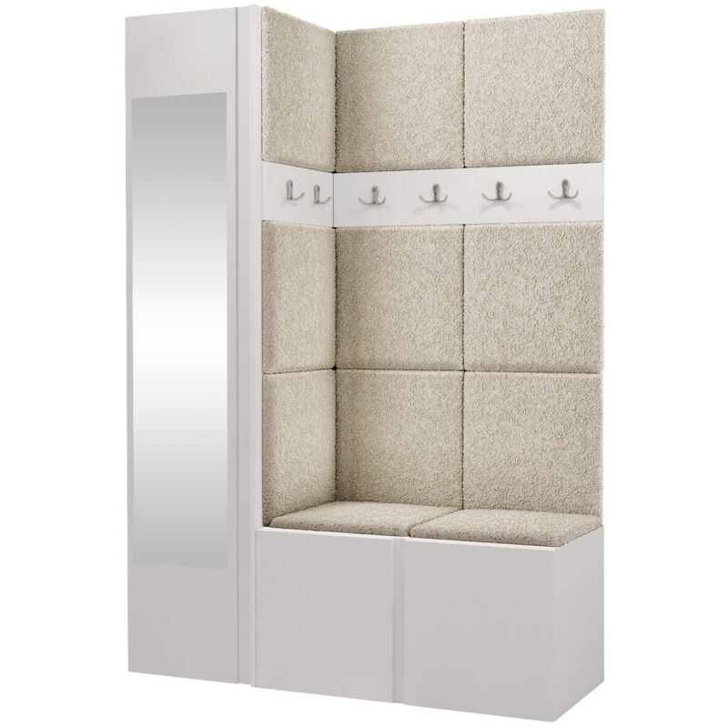 foto del prodotto set arredo da corridoio hartford 277, abriamo 3, 186x124x46cm, con, truciolare laminato, arazzo, montaggio a parete, da terra