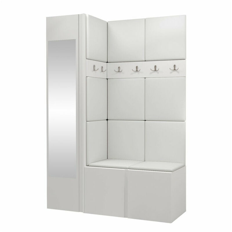 foto del prodotto set arredo da corridoio hartford 277, eco pelle soft 017, 186x124x46cm, con, truciolare laminato, eco pelle, montaggio a parete, da terra