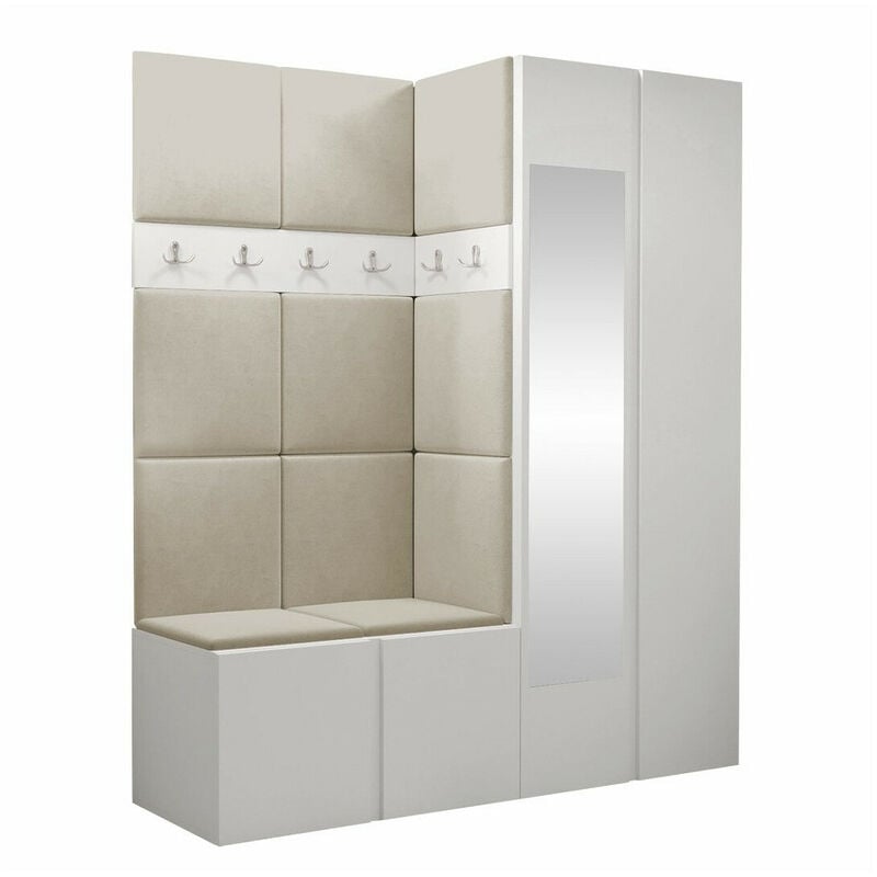 foto del prodotto set arredo da corridoio hartford 278, manila 02, 186x158x46cm, con, arazzo, truciolare laminato, montaggio a parete, da terra