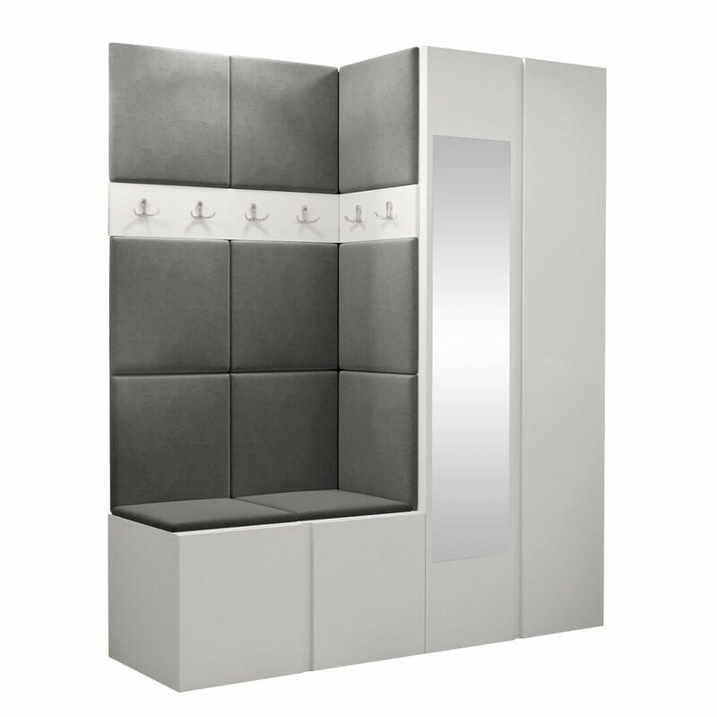 foto del prodotto set arredo da corridoio hartford 278, manila 16, 186x158x46cm, con, truciolare laminato, arazzo, da terra, montaggio a parete