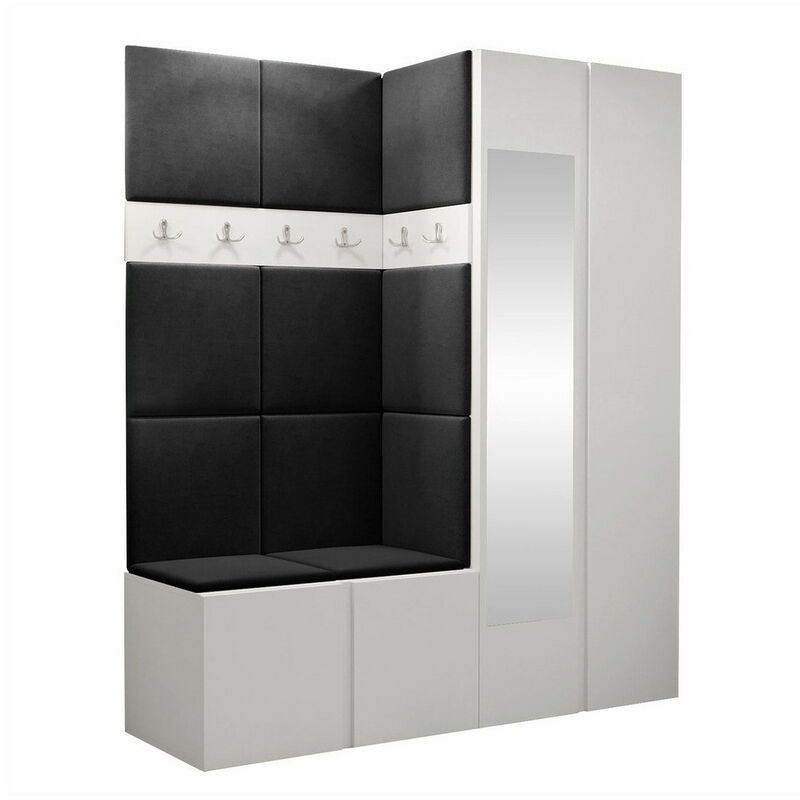 foto del prodotto set arredo da corridoio hartford 278, manila 18, 186x158x46cm, con, truciolare laminato, arazzo, da terra, montaggio a parete