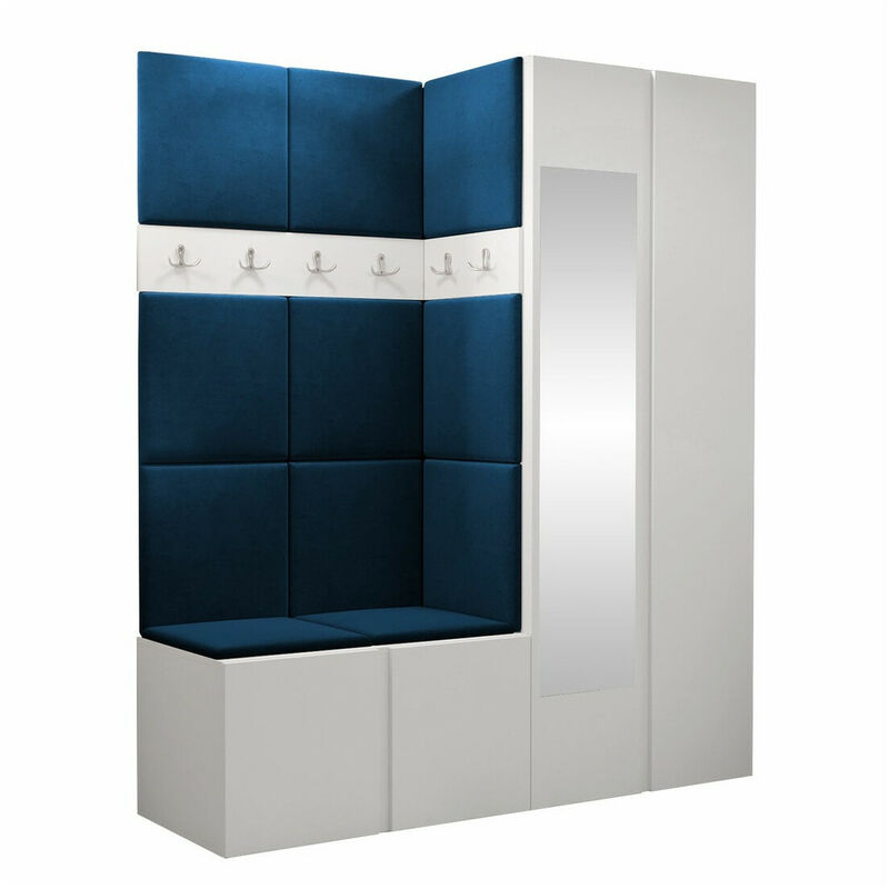 foto del prodotto set arredo da corridoio hartford 278, manila 26, 186x158x46cm, con, truciolare laminato, arazzo, da terra, montaggio a parete