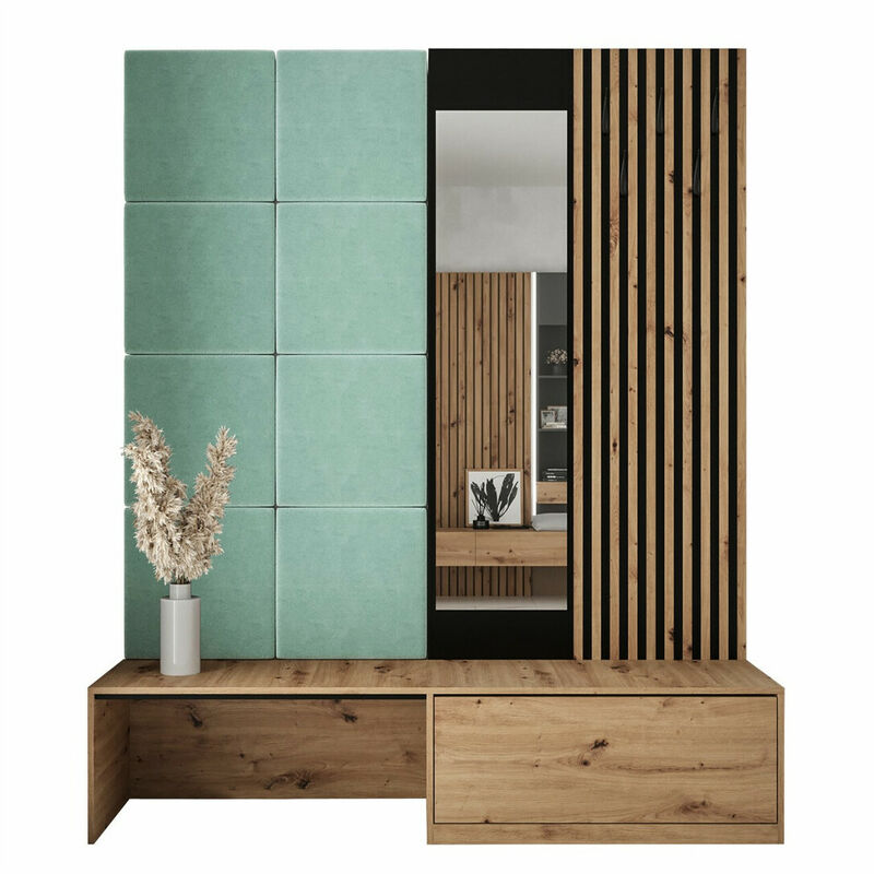 foto del prodotto set arredo da corridoio hartford 322, rovere artisan + manila 11, 205x172x42cm, con, truciolare laminato, arazzo, da terra