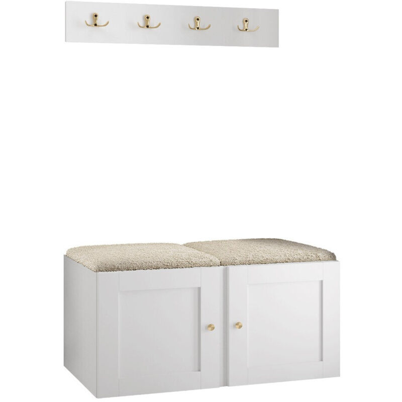 foto del prodotto set arredo da corridoio hartford 376, nero, 0x0x0cm, senza, arazzo, pannello di fibra a media densit , truciolare laminato, montaggio a parete, da