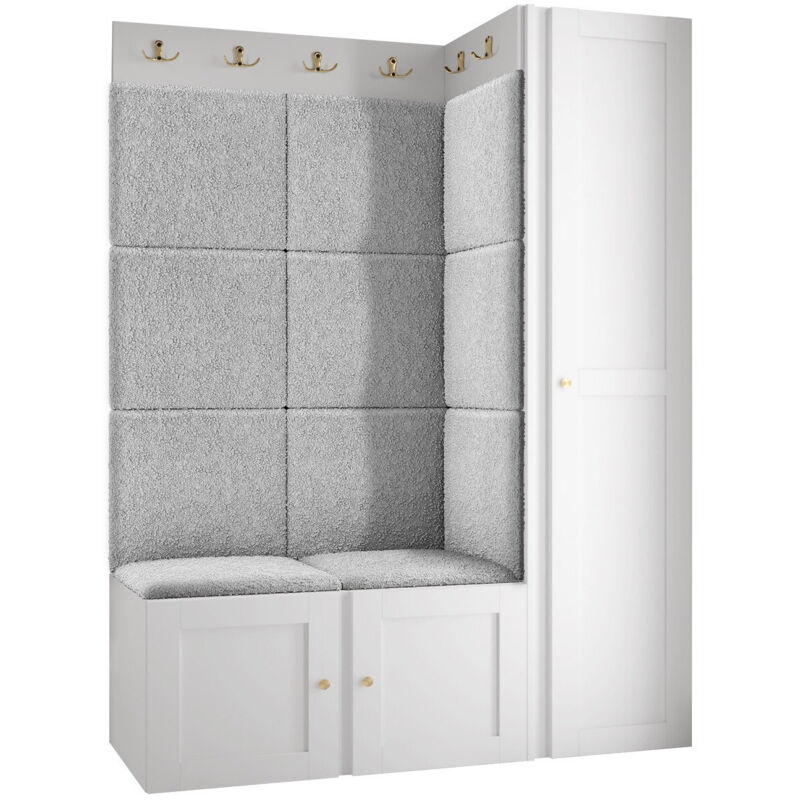 foto del prodotto set arredo da corridoio hartford 377, nero, 186x124x46cm, senza, arazzo, truciolare laminato, pannello di fibra a media densit , da terra, montaggio