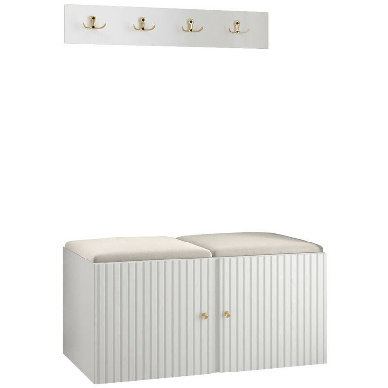 foto del prodotto set arredo da corridoio hartford 384, bianco, 0x0x0cm, senza, truciolare laminato, arazzo, pannello di fibra a media densità, montaggio a parete, da