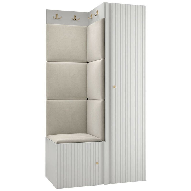 foto del prodotto set arredo da corridoio hartford 390, manila 02, 186x82x46cm, senza, pannello di fibra a media densit , arazzo, truciolare laminato, da terra,