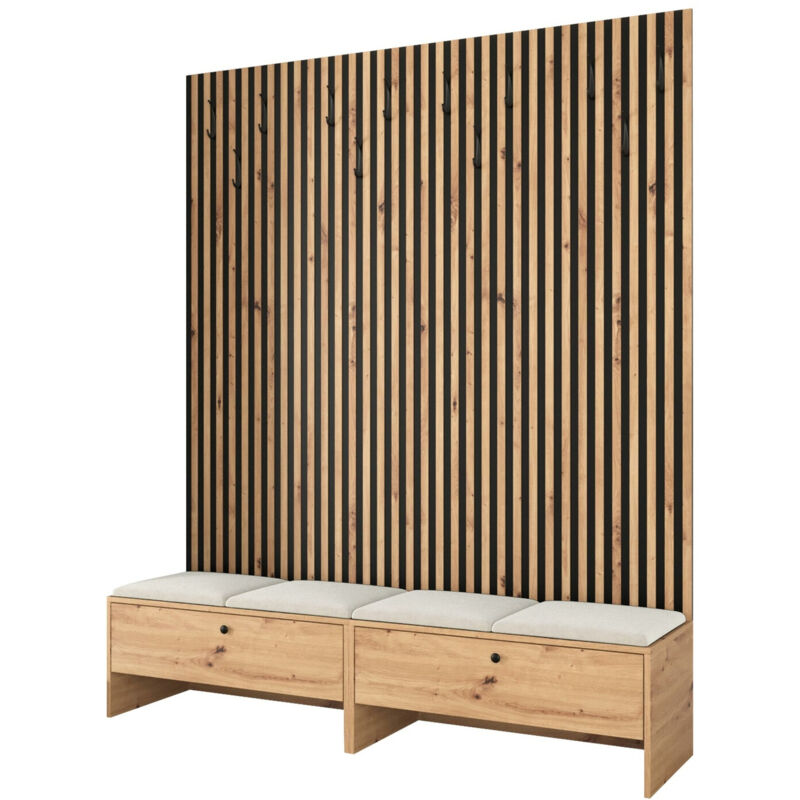 foto del prodotto set arredo da corridoio hartford 485, rovere artisan manila 02, 206x170x44cm, senza, arazzo, truciolare laminato, da terra