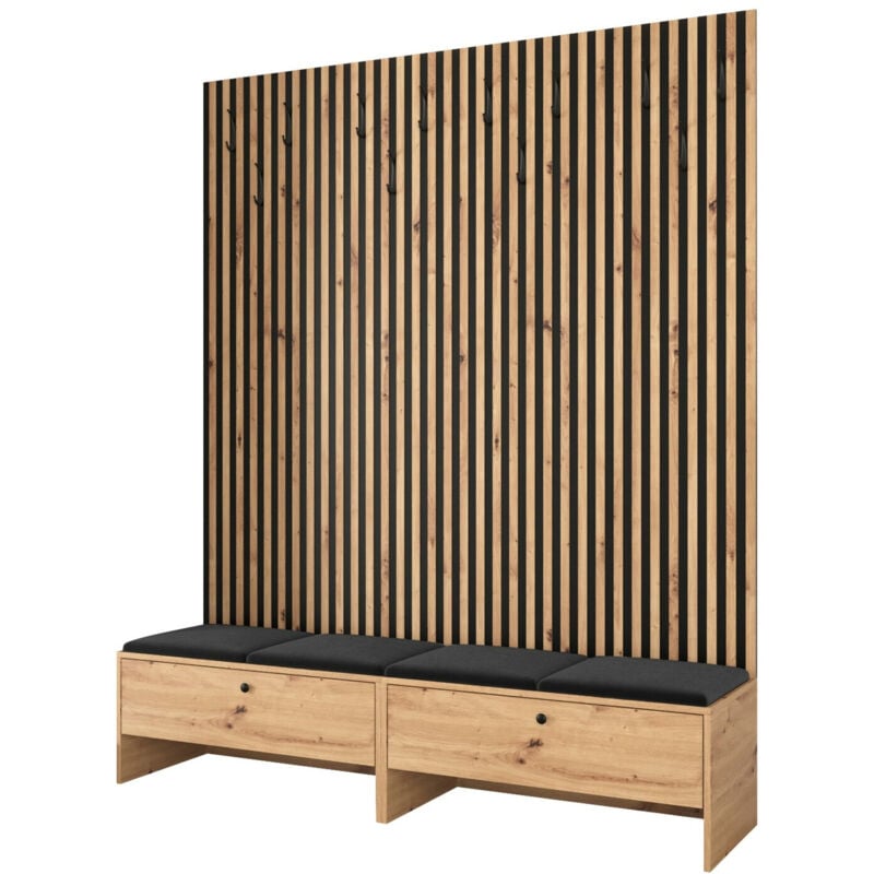 foto del prodotto set arredo da corridoio hartford 485, rovere artisan manila 18, 206x170x44cm, senza, truciolare laminato, arazzo, da terra