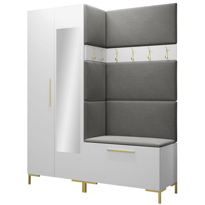 foto del prodotto set arredo da corridoio tivsoa 107, manila 16, 196x158x46cm, con, truciolare laminato, arazzo, montaggio a parete, da terra