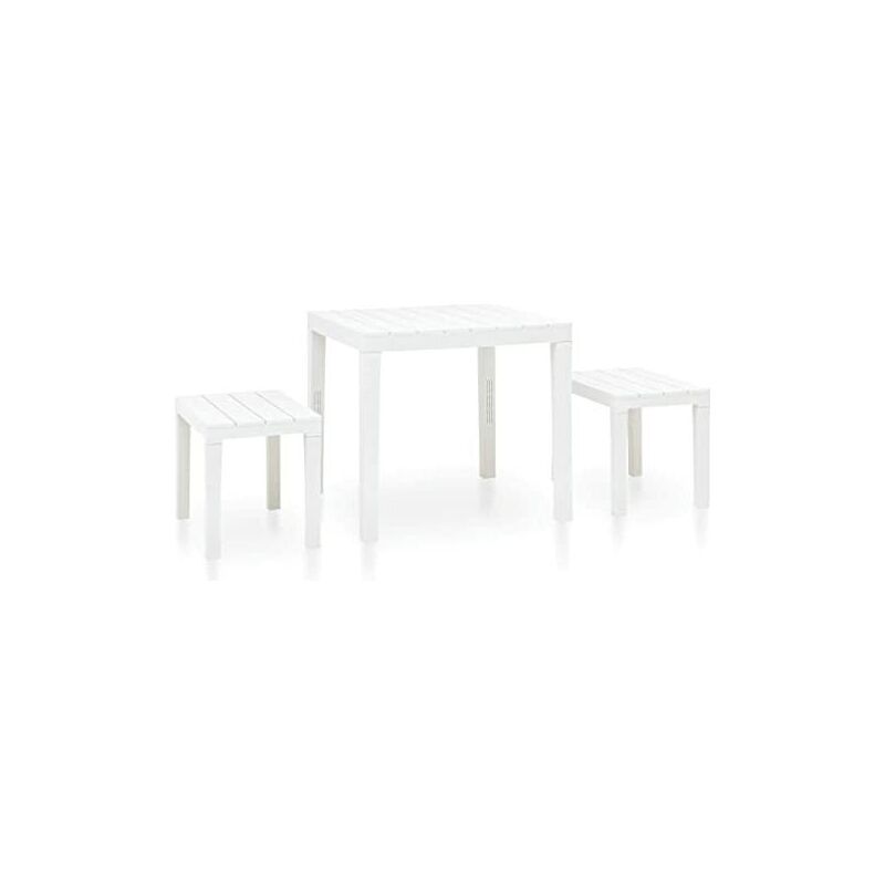 foto del prodotto set arredo giardino pp papua bianco 3 pezzi vigor