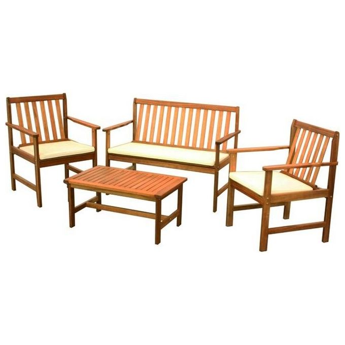 foto del prodotto set arredo giardino vigor mod. enea in legno 4 pezzi