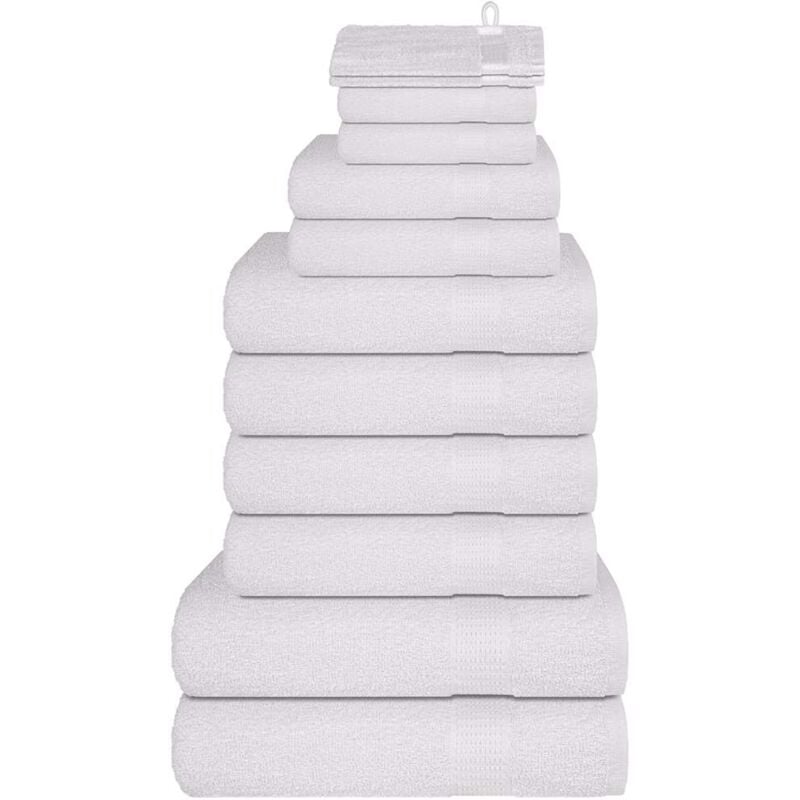 foto del prodotto set asciugamani 12 pz bianchi 360 gsm 100 cotone vidaxl