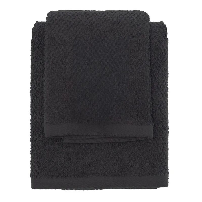 foto del prodotto set asciugamani bagno nero per viso e ospite in cotone puro spring