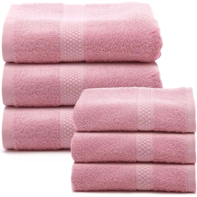 foto del prodotto set asciugamani bagno viso e bidet in morbida spugna 100 color confetto caleffi