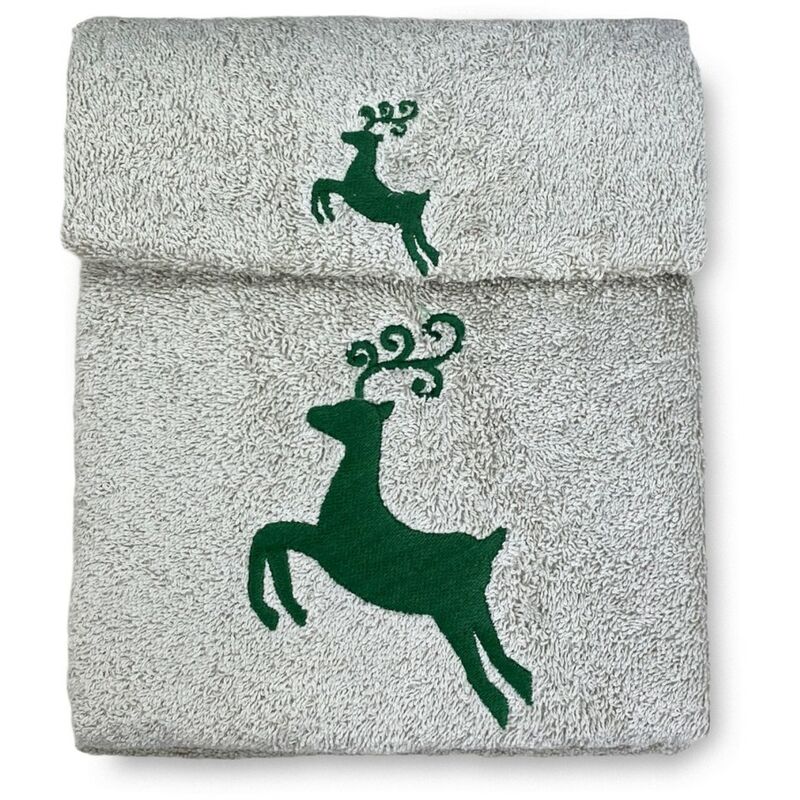 foto del prodotto set asciugamani cervo verde puro cotone made in italy